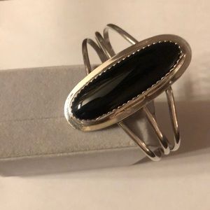 Sterling with Onyx Cuff Bracelet